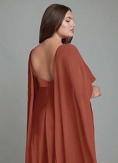 Azazie Stefania Bridesmaid Dresses Auburn A-Line Stretch Satin Dress image15