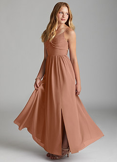 Azazie Zeya Junior Bronzer A-Line Chiffon Dress image4