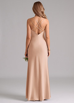 Azazie Suttona Bridesmaid Dresses English Rose A-Line Pleated Stretch Satin Dress image3