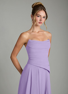 Azazie Gabriela Bridesmaid Dresses Lilac A-Line Corset Chiffon Dress image10
