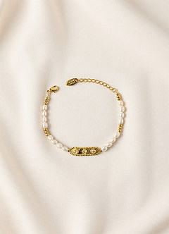 front Pearl Bar Bracelet