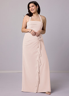 Barbie ♥ Azazie Bridesmaid Dresses Rose Petal Sheath Strapless Chiffon Convertible Dress image11