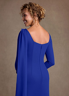 Azazie Merian 신부의 어머니 드레스 컬럼 주름진 스트레치 크레이프 무릎 길이 드레스 image6