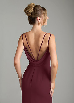Azazie Egypt Bridesmaid Dresses Cabernet Sheath Sweetheart Neckline Chiffon Dress image6