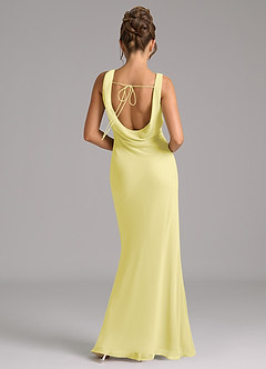 Azazie Rylina Bridesmaid Dresses Lemon Sorbet Mermaid Pleated Chiffon Dress image6
