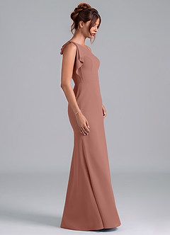Azazie Rinna Bridesmaid Dresses Cedar Rose Mermaid One Shoulder Chiffon Dress image5