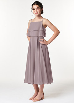 Azazie Ensley Junior Dusk A-Line Pleated Chiffon Dress image4