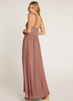 Azazie Jacey Final Sale Cedar Rose A-Line Pleated Chiffon Dress image4