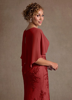 Azazie Amrita Abiti per la Madre della Sposa Abito Sirena in Chiffon Pizzo Ruggine image6