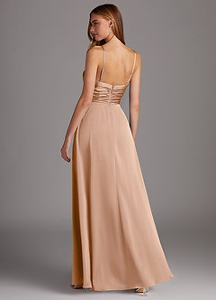Azazie Jenna Bridesmaid Dresses English Rose A-Line Pleated Stretch Satin Dress image4