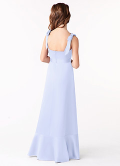 Azazie Barbara Junior Lavender A-Line Bow Matte Satin Dress image3