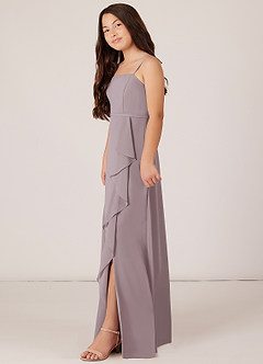 Azazie Kaylee Junior Dusk A-Line with Belt Chiffon Dress image3
