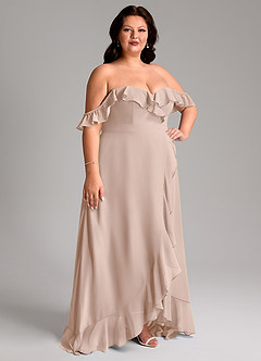Azazie Lyra Bridesmaid Dresses English Rose A-Line Chiffon Convertible Dress image13