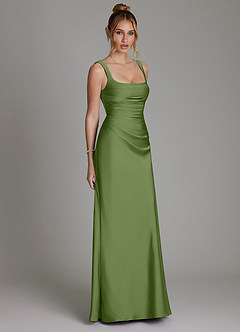 Azazie Agustina Robes de demoiselle d'honneur Robe Sirène en Satin extensible Corset Genévrier image4