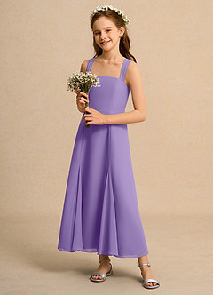 Azazie Tater Junior Formal Flower Girl Klänningar Klä A-Line i Chiffong Plisserad image6