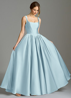 Azazie Verina Suknie dla druhen Linia A Pofałdowany Satyna elastyczna Do ziemi Sukienka image5