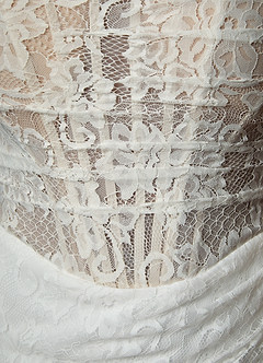 Azazie Idalis Wedding Dresses Diamond White Nude Mermaid Lace Dress image6