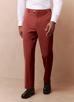 front James Terracotta Structured Stretch Dress Pants