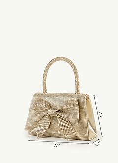 front Rhinestone Embellished Bow Handbag