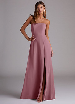 Azazie Wren Bridesmaid Dresses Vintage Mauve A-Line Side Slit Chiffon Convertible Dress image3