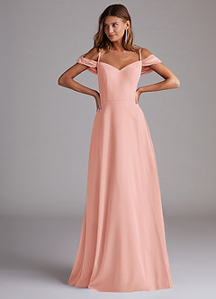 Azazie Marley Bridesmaid Dresses Rosette A-Line Off the Shoulder Chiffon Convertible Dress image4
