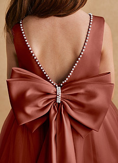 Azazie Cookie Flower Girl Dresses Auburn A-Line Bow Tulle Dress image6