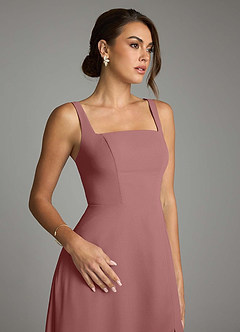 Azazie Debra Bridesmaid Dresses Desert Rose A-Line with Pockets Chiffon Convertible Dress image3