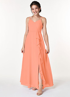 Azazie Naeem Junior Sunset A-Line Ruched Chiffon Dress image1