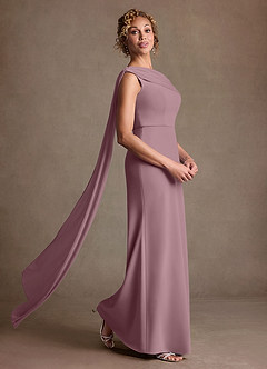 Azazie Bassi Klänningar till brudens mor Klä Sjöjungfru i Maska Av axeln Dammig Ros image3