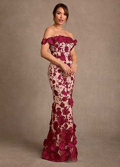 Azazie Lotta Brudens mor kjoler Havfrue Off the shoulder Blonder Gulv-længde Kjole image3