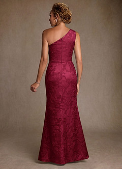 Azazie Joylin Moeder van de bruid jurken Trompet Jurk van Bloemen Burn-out One-Shoulder Bourgondië image2