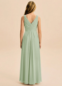 Azazie Freya Junior Dusty Sage A-Line Pleated Chiffon Dress image2