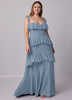 Barbie ♥ Azazie Bridesmaid Dresses Dusty Blue A-Line Sweetheart Neckline Chiffon Dress image6