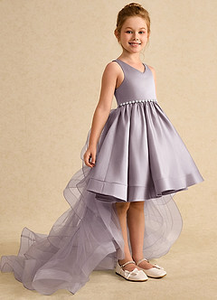 Azazie Julietta Robe Demoiselle D'honneur Fillette Robe Princesse en Tulle Convertible Crépuscule image3