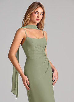 Azazie Calandra Suknie dla druhen Osłona Pofałdowany Szyfon Do ziemi Sukienka image6