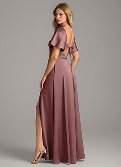 Azazie Chloe Bridesmaid Dresses Vintage Mauve A-Line Sweetheart Neckline Stretch Satin Dress image2