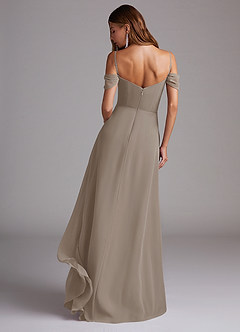 Azazie Marley Bridesmaid Dresses Taupe A-Line Off the Shoulder Chiffon Convertible Dress image7