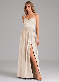 Azazie Tyla Bridesmaid Dresses White Alabaster A-Line Sweetheart Neckline Stretch Satin Dress image4