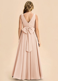 Azazie Hathaway Junior English Rose A-Line Bow Chiffon Dress image1