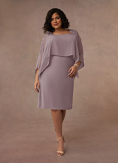 Azazie Maryam Final Sale Dusk Sheath Lace Chiffon Dress image7