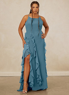 Christian Siriano Bridal for Azazie 1006 Bridesmaid Dresses Bermuda Mermaid Ruched Chiffon Dress image8