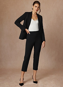 front Kennedy Black Refined Weave Performance Pants Suit