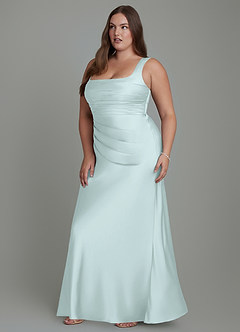 Azazie Agustina Bridesmaid Dresses Sea Glass Mermaid Corset Stretch Satin Dress image11