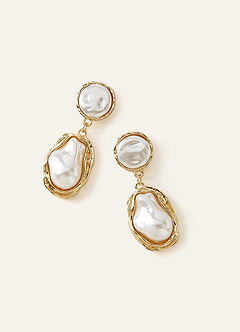 front Pearl Drop Baroque Earrings
