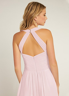 Azazie Claudia Robes de demoiselle d'honneur Robe Trapèze en Mousseline de soie Encolure en Forme de Cœur Rose Pâle image6