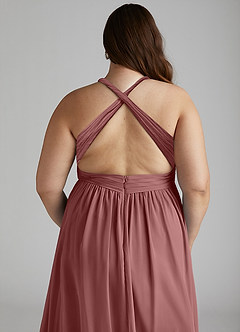 Azazie Ashia Final Sale Desert Rose A-Line Pleated Chiffon Dress image12