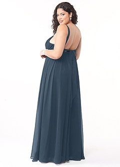 Azazie Aziza Bridesmaid Dresses Neptune A-Line V-Neck Pleated Chiffon Dress image10