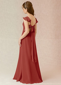 Azazie Everett Junior Terracotta A-Line Chiffon Dress image4
