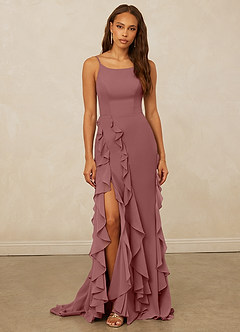 Christian Siriano Bridal for Azazie 1006 Bridesmaid Dresses Desert Rose Mermaid Ruched Chiffon Dress image3