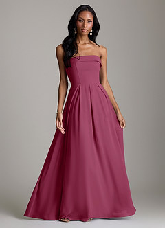 Azazie Lucienne Bridesmaid Dresses Mulberry A-Line Strapless Chiffon Convertible Dress image1